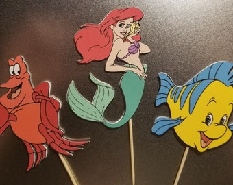 Set of 12 Disney The Little Mermaid Cupcake Toppers - Ariel Ursula
