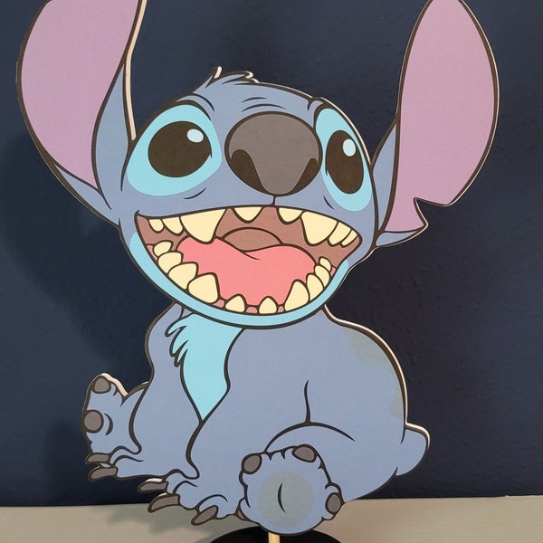 Disney Stitch Centerpiece - 1 Foot Tall with Wooden Base