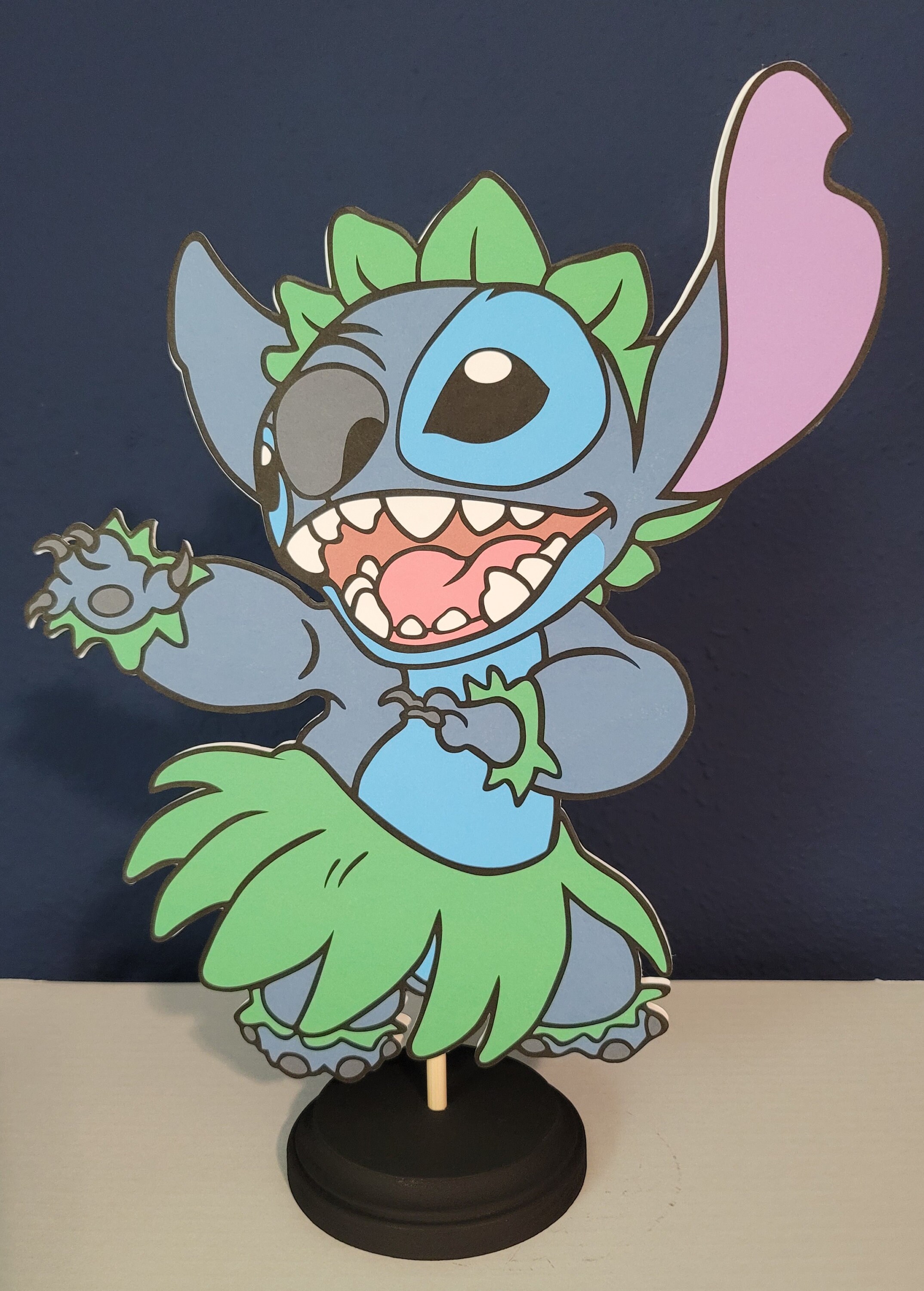 Disney Stitch Centerpiece 1 Foot Tall with Wooden Base