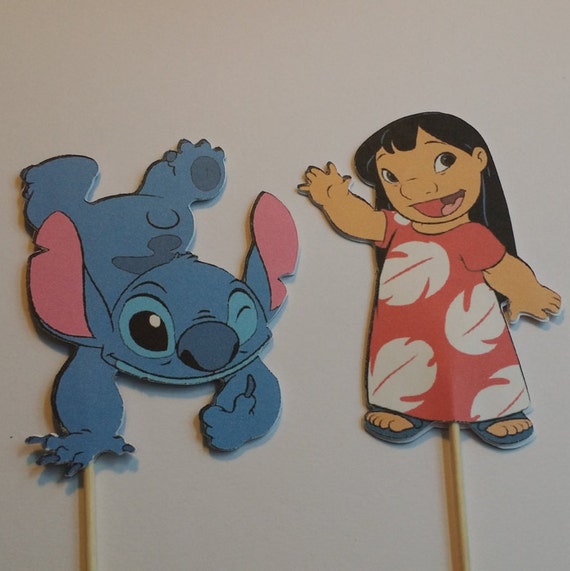 Printable Lilo and Stitch Party Cupcakes Toppers, Stitch Party Cupcakes  Topper, Lilo and Stitch Cupcake Toppers, Printables Party Supplies 
