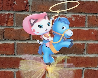 1 Disney Junior Sheriff Callie themed Cake Topper or Centerpiece Pick - Double Sided