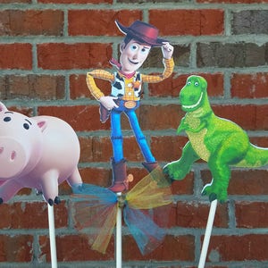 Disney Toy Story Themed Set of 3 Centerpiece Picks or Cake Toppers - Woody
