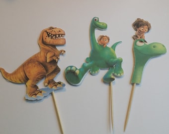 Set of 12 Disney Pixar The Good Dinosaur themed Cupcake Toppers