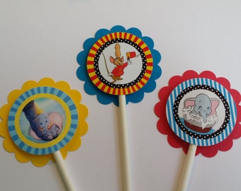 Set of 12 Disney Dumbo themed Cupcake Toppers