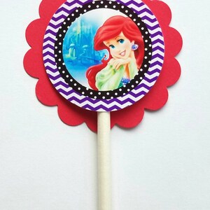 Set of 12 Disney Princess Ariel Cupcake Toppers image 1