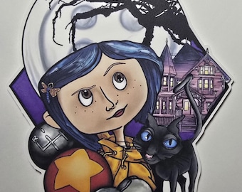 Coraline Theme Cake Toppers or Centerpiece Characters