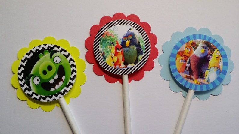 Set of 12 Angry Birds Movie Themed Cupcake Toppers