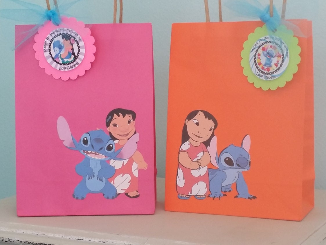 Set de 6 o 12 bolsas de regalos para fiestas de cumpleaños Disney