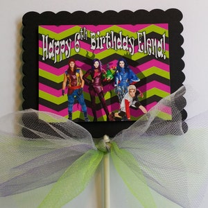 Disney Descendants themed Cake Topper or Centerpiece Pick