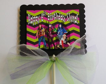 Disney Descendants themed Cake Topper or Centerpiece Pick