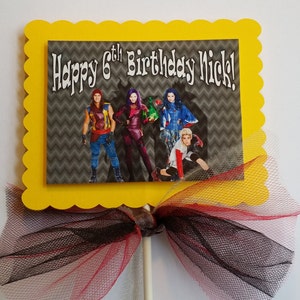 Disney Descendants themed Cake Topper or Centerpiece Pick