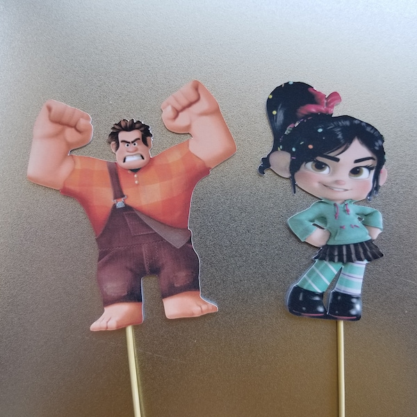 Set of 12 Disney Wreck It Ralph Cupcake Toppers - Ralph Breaks The Internet