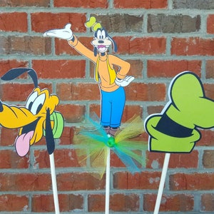 Set of 3 Disney Goofy Themed Centerpiece Picks or Cake Toppers