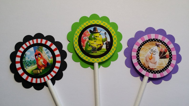 Set of 12 Angry Birds Movie Themed Cupcake Toppers