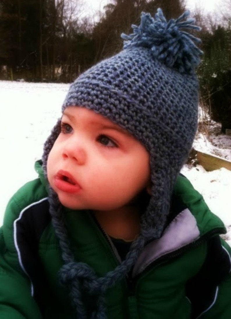 Toddler Earflap Hat Pattern image 1