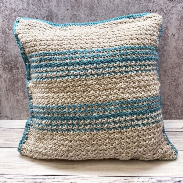 Grainsack Striped Crochet Pillow Pattern, Easy Crochet Pattern, Handmade DIY, Crochet Home Decor, Throw Pillow Decor, Home Decorations