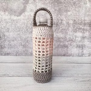 Easy Crochet Water Bottle Holder, Stash Buster Pattern, Water Bottle Caddy, Festival Water Holder, Bottle Bag Pattern, Crochet Bottle Cozy