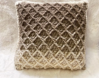 Diamond Stitch Crochet Pillow Pattern, Crochet Throw Pillow, Cushion Cover, Crochet Home Decor, Crochet Pattern, Instant Download PDF