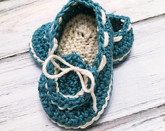 Baby Boat Shoes Crochet Pattern, Cotton Baby Shoes, Infant Boat Shoes, Baby Shower Gift, Crochet Baby Shower, 0 to 12 Months Shoes
