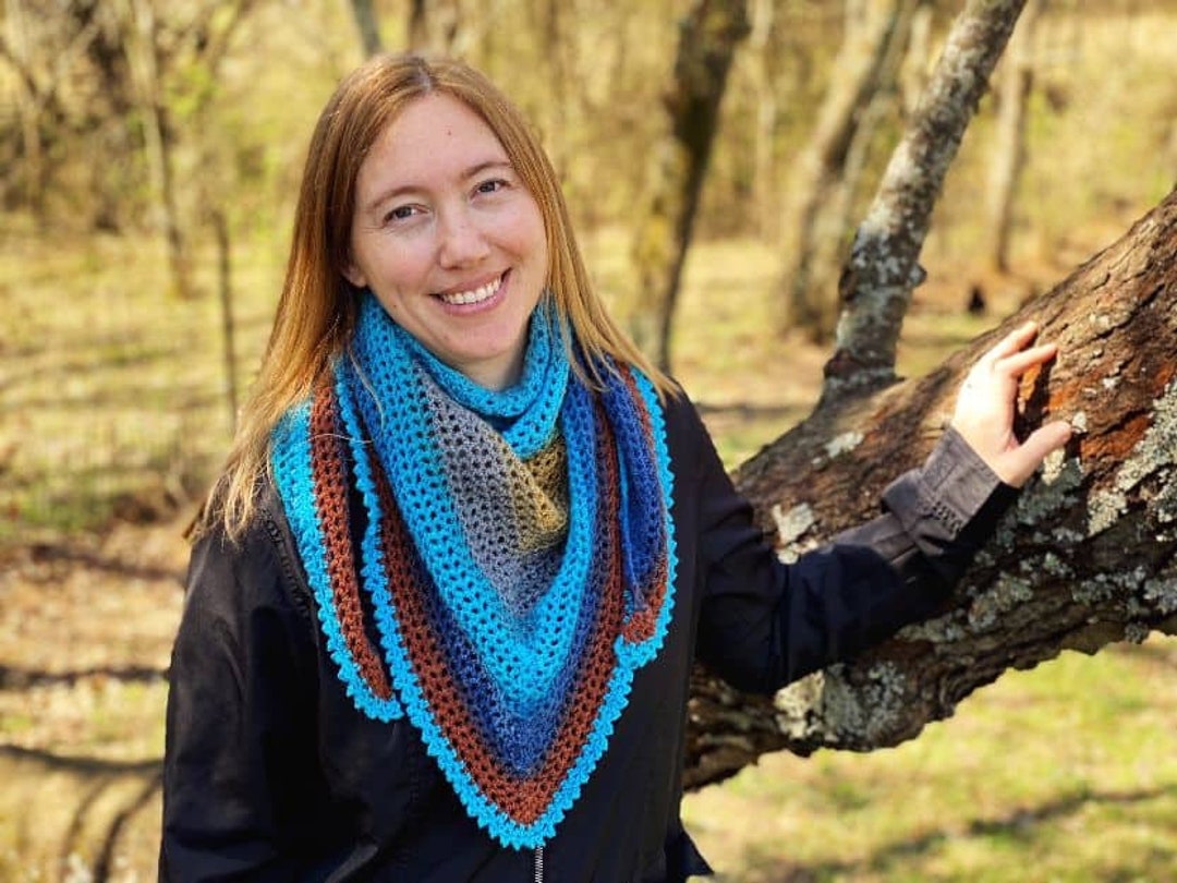 Beginner Crochet Triangle Shawl Pattern, Wrap Pattern PDF, Crochet ...