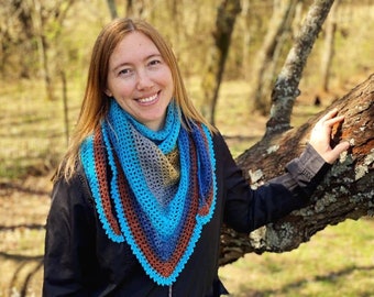 Beginner Crochet Triangle Shawl Pattern, Wrap Pattern PDF, Crochet Triangle Wrap, Triangle Scarf, Easy Crochet Shawl, Instant Download