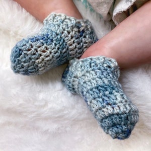 Easy Crochet Baby Socks Pattern, 0 to 3 Months Socks, Newborn Socks, Baby Girl Socks, Baby Boy Socks, Baby Shower Gift, Crochet Baby Gift