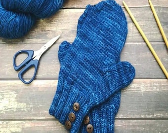 Simple Driving Mittens Knitting Pattern, Pattern PDF, Winter Gloves, Worsted Knit Mittens, Aran Knit Mittens, Driving Gloves, PDF Download