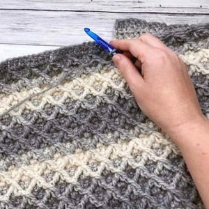 Diamond Stitch Blanket Crochet Pattern PDF, 11 Sizes (Lovey to King) • Easy Textured Throw • Bulky Yarn Blanket • Crochet Blanket Pattern