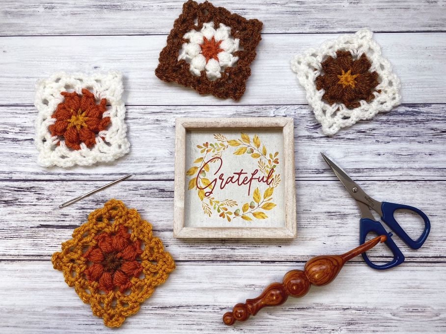 38 Crochet Square Patterns to Build Your Next Project 24 Small Floral Crochet Square