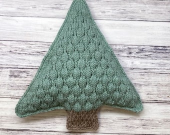Strickmuster Weihnachtsbaum, Mini Weihnachtsbaum, Weihnachten Wohndekor, dekoratives Kissen, handgemachtes Dekor, DIY Weihnachtsverzierung