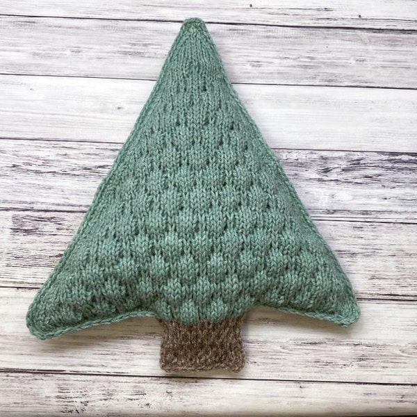 Knit Christmas Tree Pattern, Mini Christmas Tree, Christmas Home Decor, Decorative Pillow, Handmade Decor, DIY Christmas Ornament