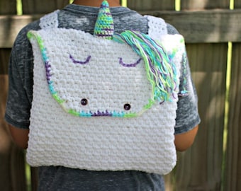 CROCHET PATTERN - Unicorn Backpack, Easy Crochet Child Backpack (PDF)