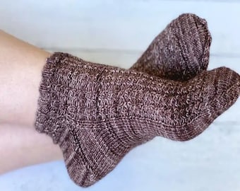 Mock Cable Knit Socks Pattern, Hand Knit Socks, Knit Ankle Socks, Knitted Socks Pattern, Cable Knit Socks, Knit Pattern, Digital Download