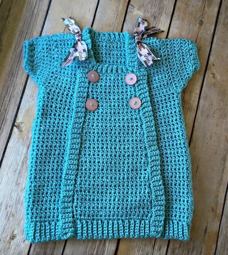 Buttons and Bows Dress Crochet Pattern
