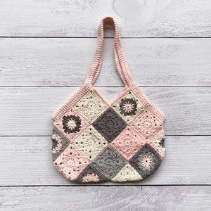 Modern Granny Square Tote Pattern, Crochet Bag Pattern, Crochet Tote Pattern, Tote Bag Pattern, Instant Download, Crochet Granny Square Bag