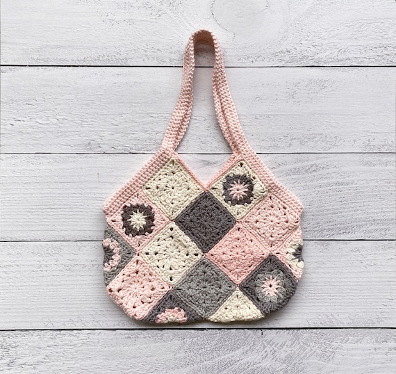 Modern Granny Square Tote Pattern, Crochet Bag Pattern, Crochet Tote Pattern, Tote Bag Pattern, Instant Download, Crochet Granny Square Bag