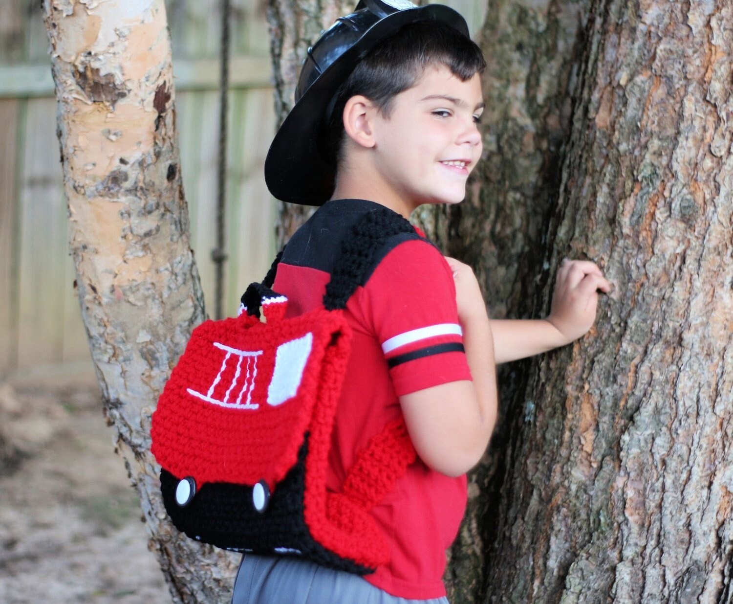 Fire Truck Backpack Crochet Pattern, Fire Engine Backpack, Fire Dept ...