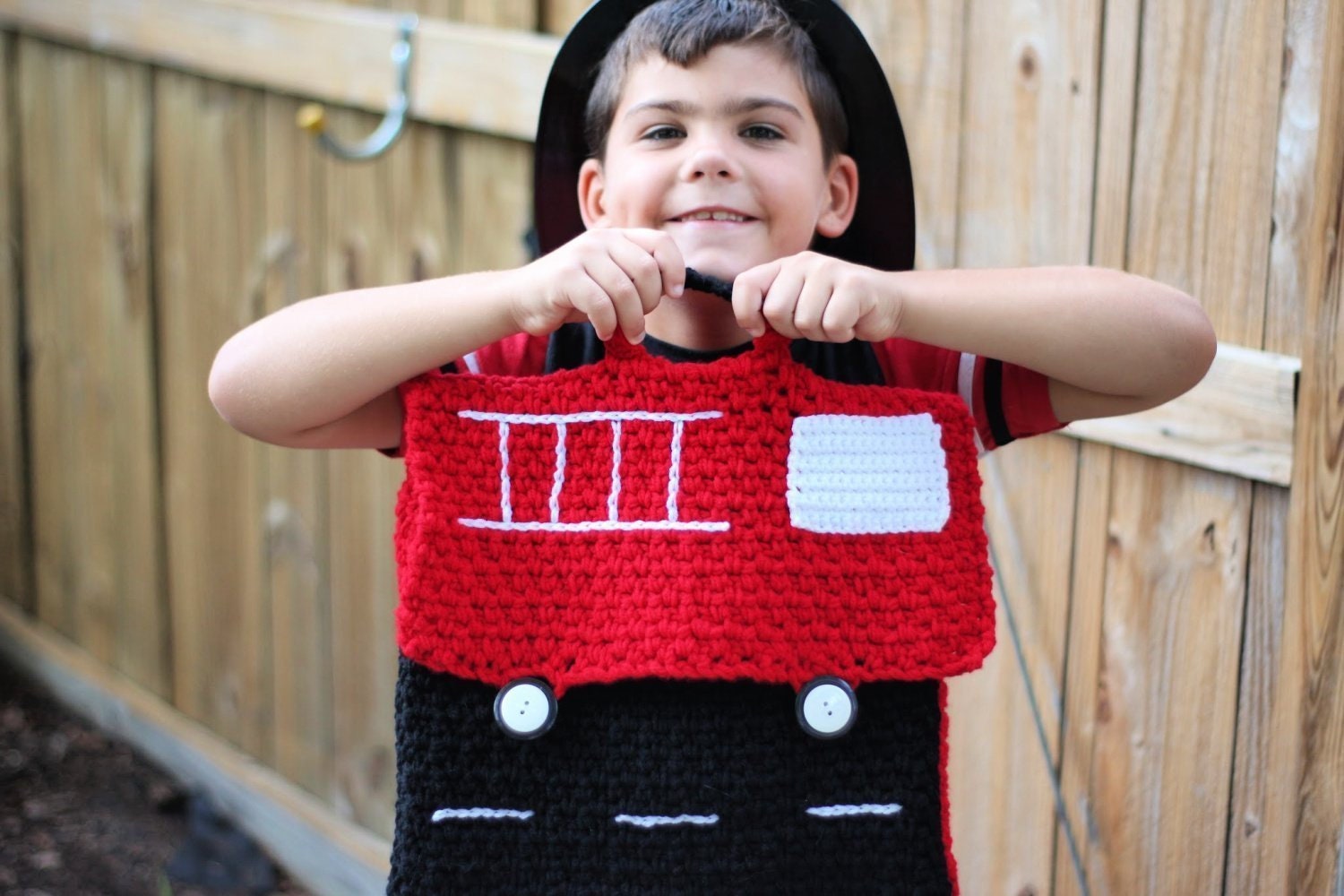 39 Crochet Backpack Patterns with Lambs, Bunnies, and Grannies 37 Fire Truck Backpack Crochet