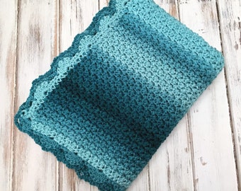 Elegante coperta per neonati con effetto sfumato - Modello per coperta all'uncinetto con effetto sfumato per neonati - Modello PDF - Modello all'uncinetto scaricabile