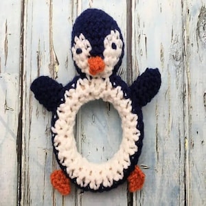 Penguin Baby Rattle Crochet Pattern, PDF Pattern, Handmade Baby Gift, Gift for Baby, Baby Shower Gift, Neutral Baby Gift, Handmade Present