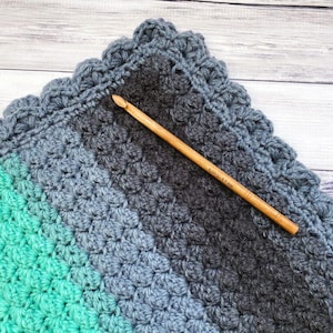 VIDEO TUTORIAL, Textured Crochet Baby Blanket Pattern, DK Baby Blanket, Puff Stitch Blanket, Baby Shower Gift, Stroller Blanket