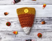 Candy Corn Treat Bag Crochet Pattern, Halloween Treat Bag, Crochet Candy Corn, Kids Halloween Bag, Halloween Crochet, Halloween Goodie Bag
