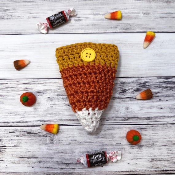 Candy Corn Treat Bag Crochet Pattern, Halloween Treat Bag, Crochet Candy Corn, Kids Halloween Bag, Halloween Crochet, Halloween Goodie Bag