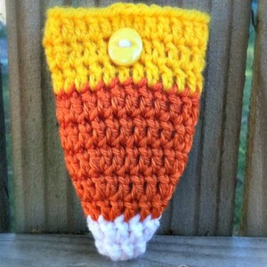 Candy Corn Treat Bag Crochet Pattern, Halloween Treat Bag, Crochet Candy Corn, Kids Halloween Bag, Halloween Crochet, Halloween Goodie Bag image 2