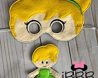 Tinkerbell inspired mask & finger puppet