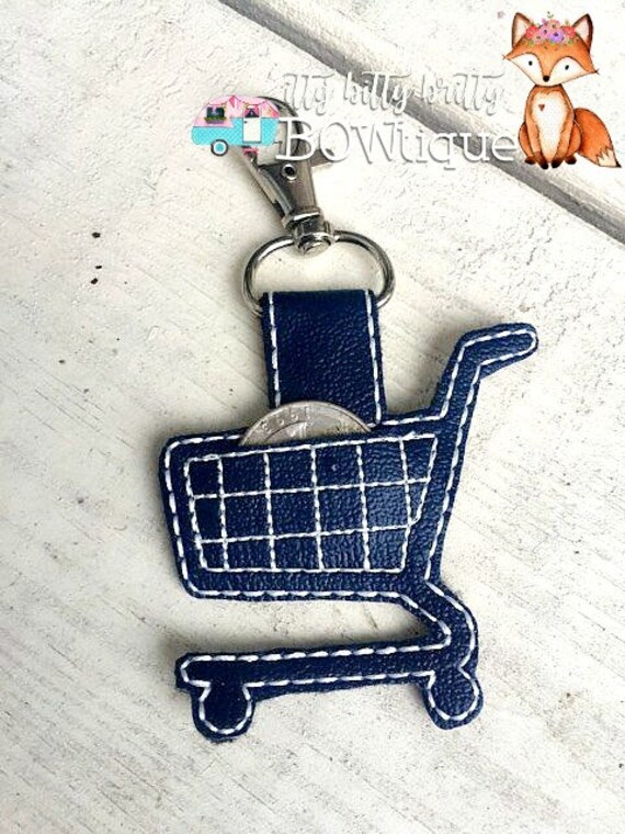 Shopping Cart Quarter Holder Keychain Etsy