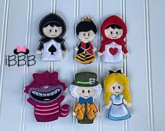 Finger Puppets-pdf File Alice in Wonderland Characters 12 - Etsy