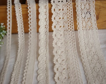 Cream Cotton Lace Fabric By The Metre