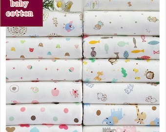 13 styles Baby cotton fabric  /best quality of cotton knitted cotton cloth/ baby cloth / slobber towel / children cloth--1/2 yard