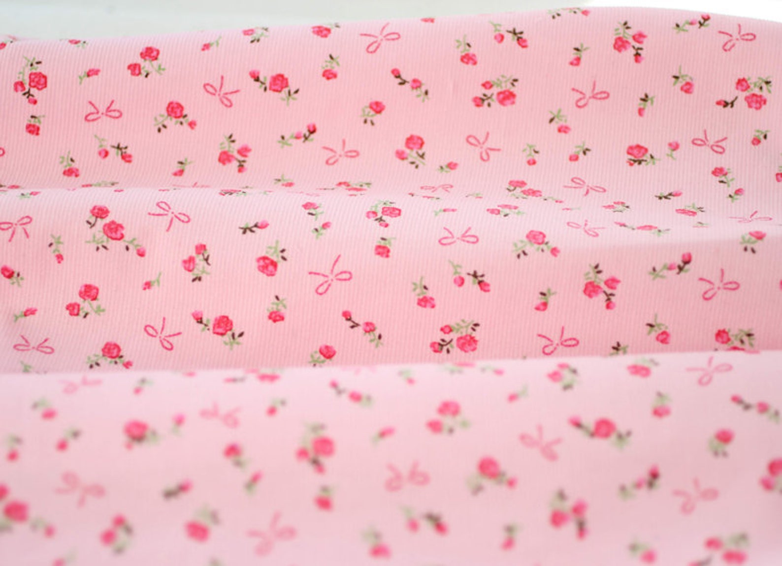 Corduroy Rural Floral Pattern Cotton Fabric/dress Fabric Etsy